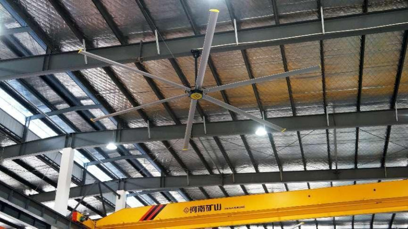 6 블레이드 1500W 산업 천장 팬 강력한 3단계 모터 1400m2 커버리지 영역
