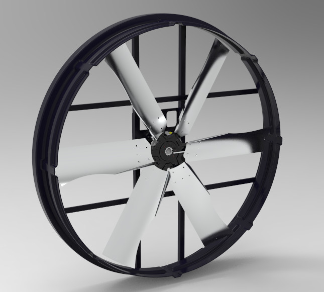 최대 풍량 120000 m³/h 및 60 m³/h 용량의 산업용 패널 팬, 볼텍스 인라인